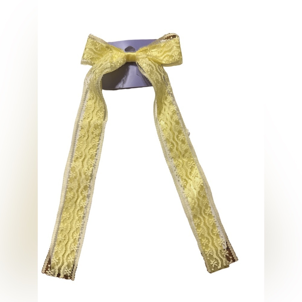 Claire's Yellow Lace Hair clip Ribbon